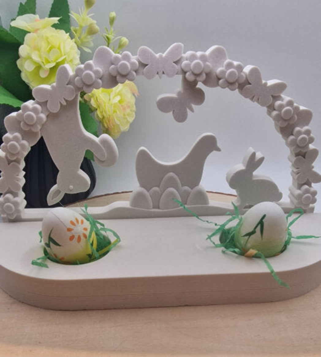 Gießform Schwibbogen Hase hängend aus Silikon für Osterdeko, Frühlingsdeko und kreative DIY Projekte