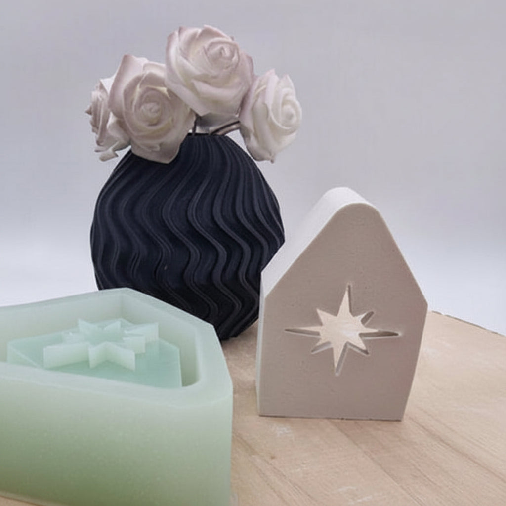 Silikonform Gießform Mini Lichterhaus Kompass
