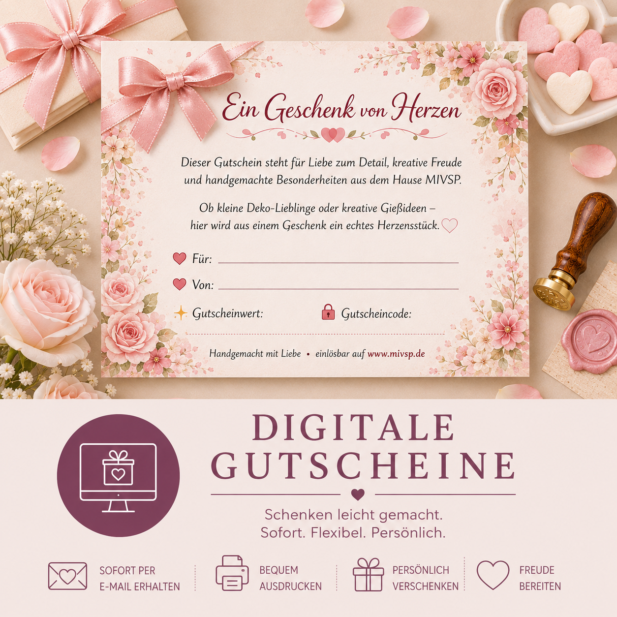 Digitaler Geschenkgutschein für Silikonformen & DIY-Projekte