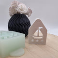 Silikonform Gießform Mini Lichterhaus Boot zum Gießen von stimmungsvoller DIY Deko aus Raysin, Beton oder Gips
