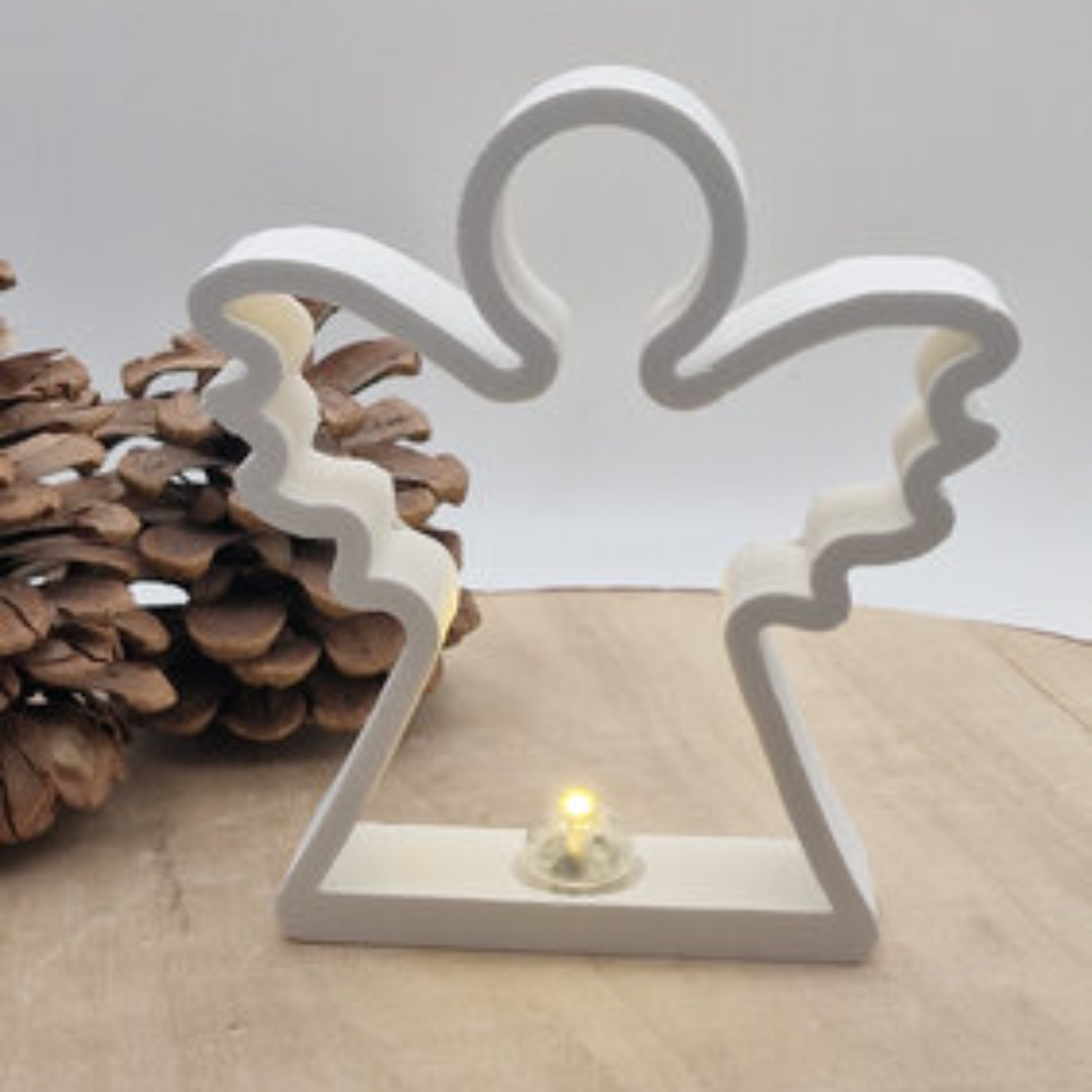 Gegossenes Ballonlicht Engel aus Raysin mit Silikonform Gießform als kreative DIY Engel Deko, Weihnachtsdeko und Geschenkidee