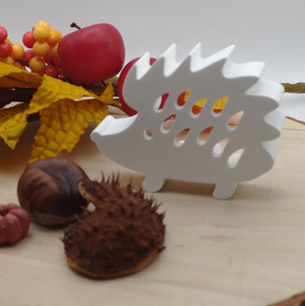Ballonlicht Igel aus Raysin als stimmungsvolle Herbstdekoration für Fensterbank, Tischdeko und moderne Wohndekoration