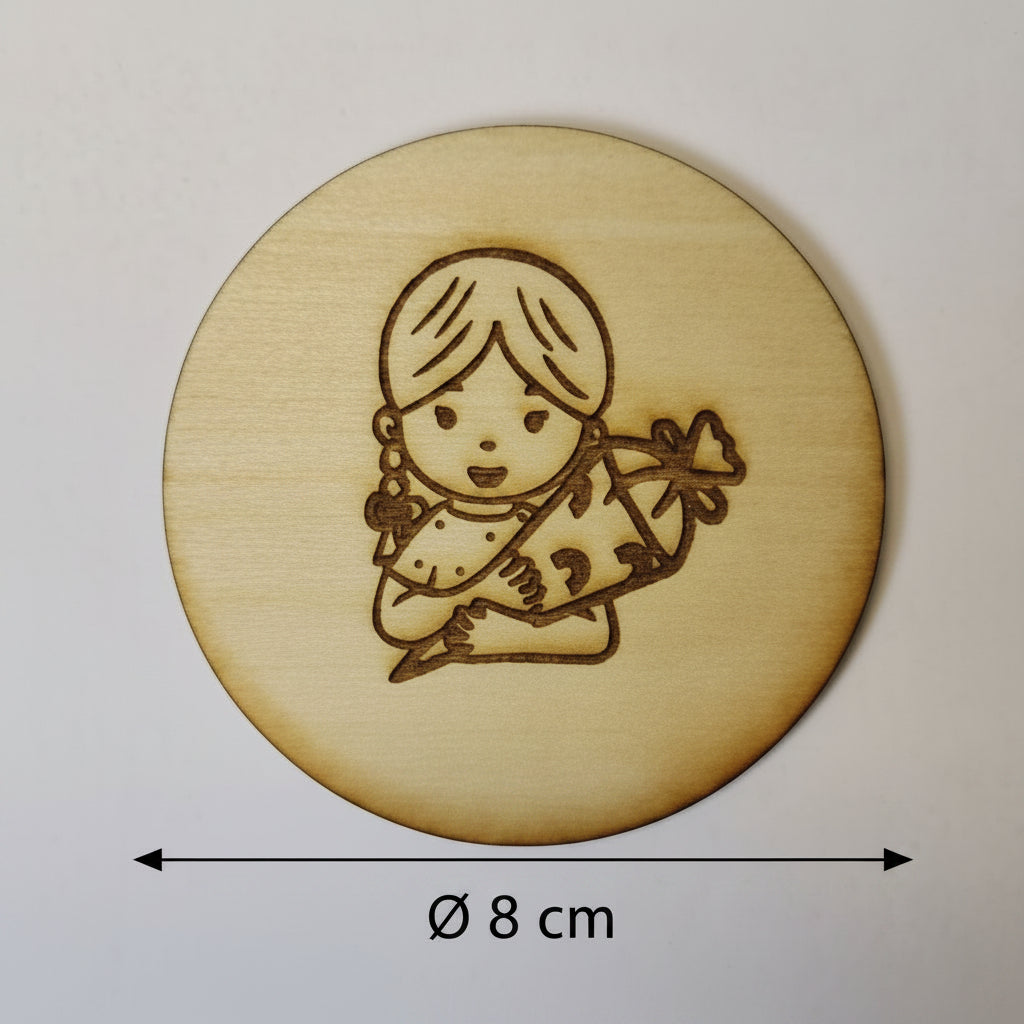 Dekoteller Schulanfang mit Holzmotiv aus 2 mm Holz für Einschulung, Schulstart und kreative Dekorationsideen