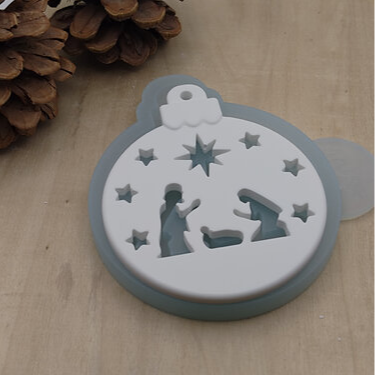 Silikonform Gießform Weihnachtskugel Krippe
