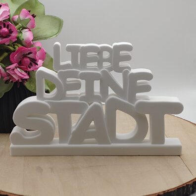 Silikonform Gießform Schriftzug Liebe Deine Stadt