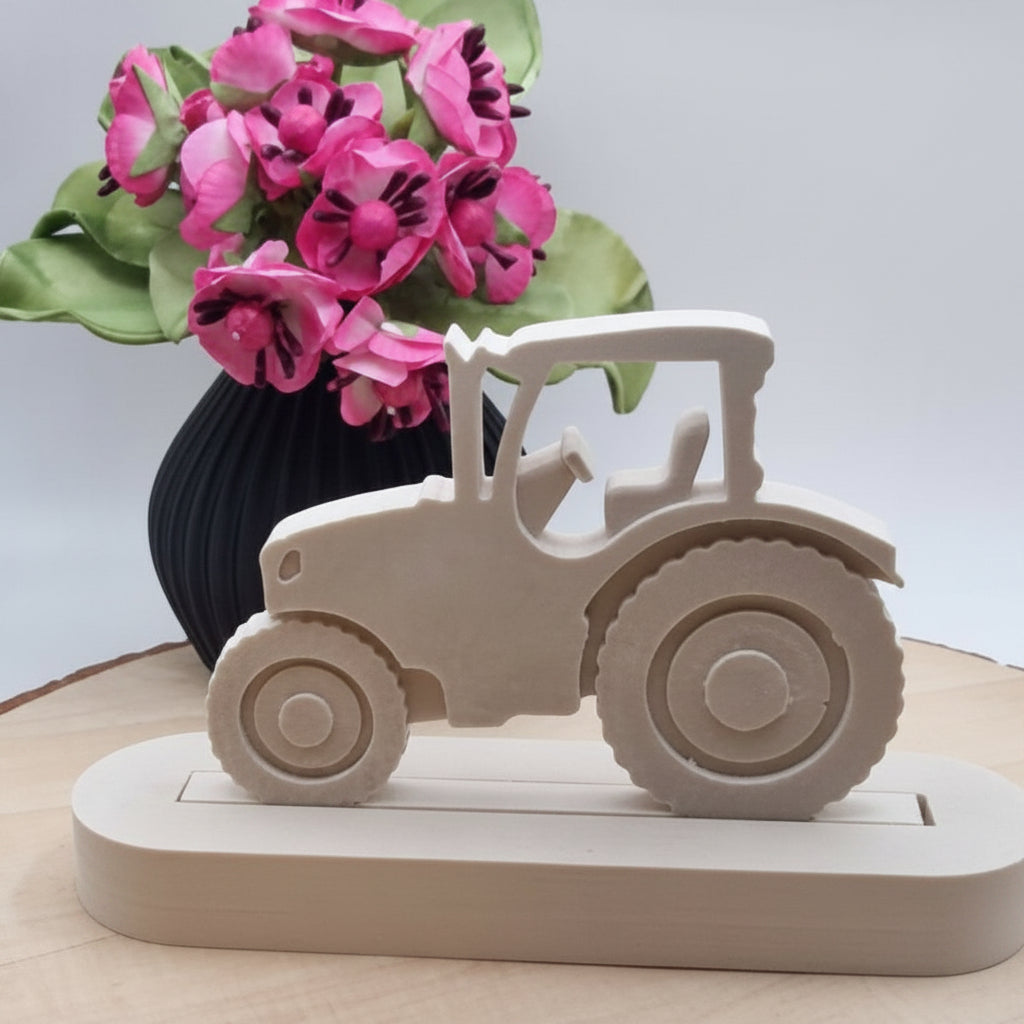 Einschieber Traktor aus Raysin als dekorativer Einsatz für Halterungen, Bauernhof Deko, Landhausstil und kreative Geschenkideen für Traktorfans