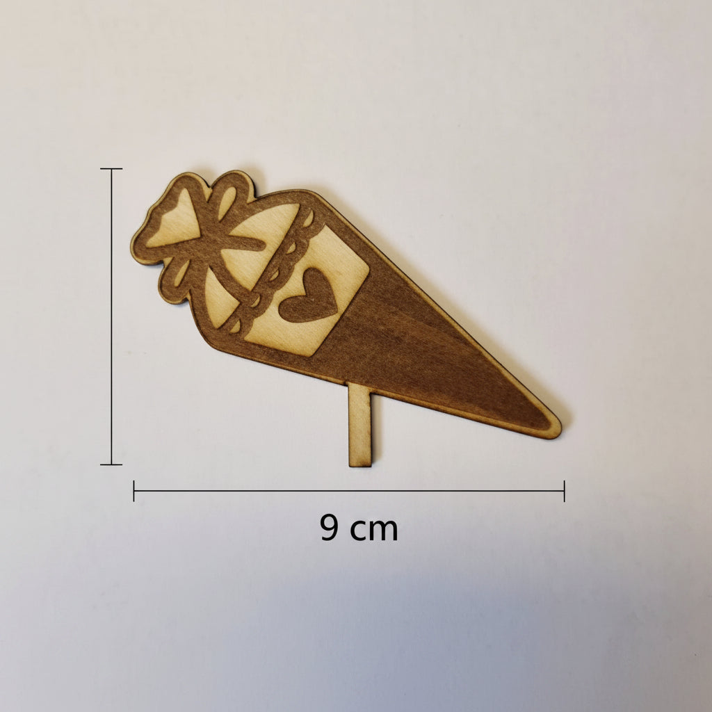 Dekoration aus 2 mm Holz für Einschulung und Schule als Zubehör für Geburtstagsteller und Dekoteller