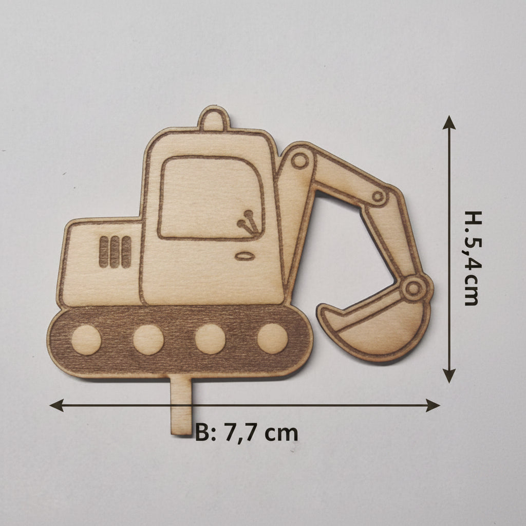 Fahrzeugdeko aus 2 mm Holz lasergeschnitten für Dekoteller, Geburtstagsteller und kreative Bastelideen.