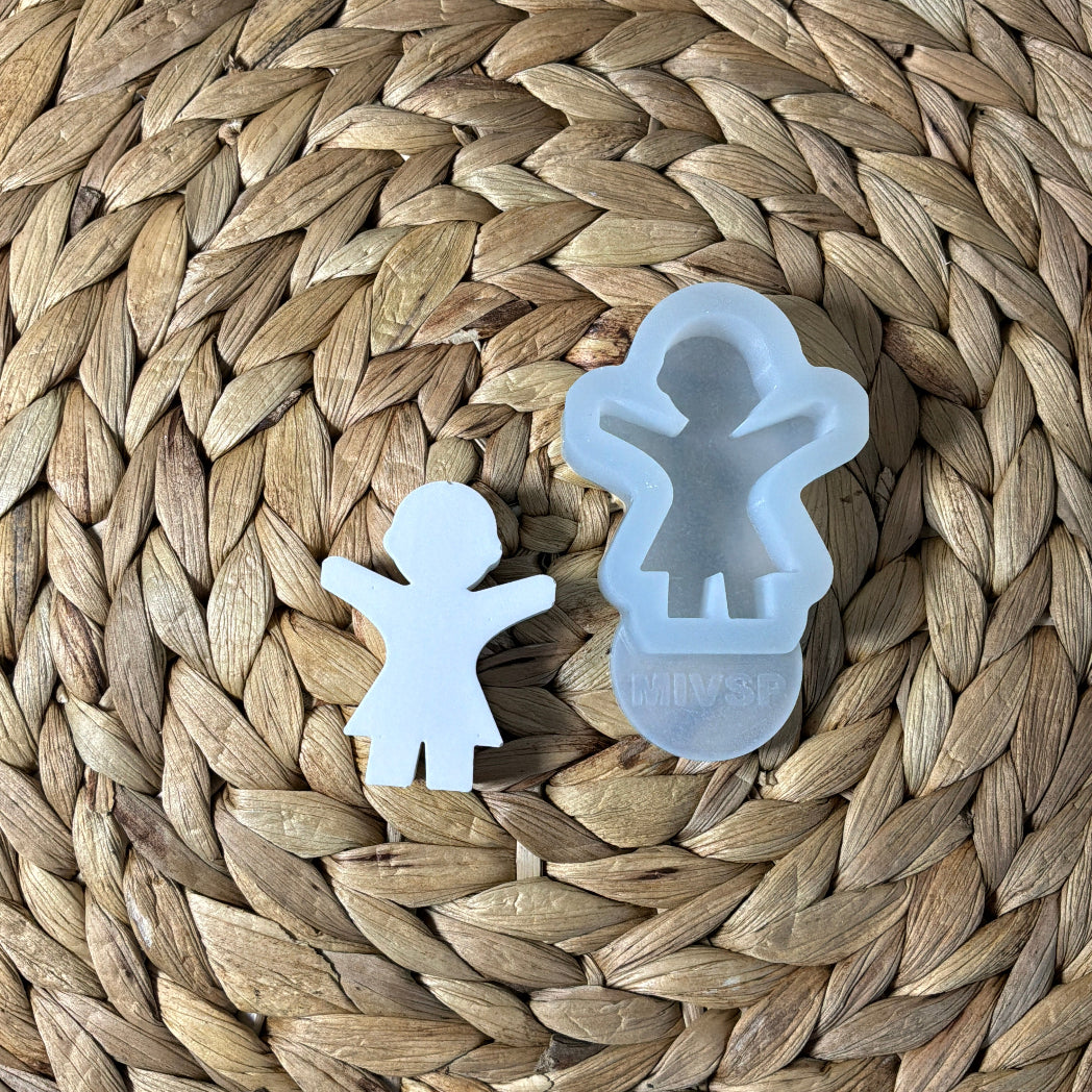Detailansicht der Silikonform Personen Figuren Familie für kreative Gießprojekte aus Raysin, Beton, Gips und Keramikpulver