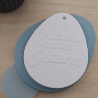 Gießform Anhänger Ei Mein erstes Ostern aus Silikon für Baby Ostern, Geschenkdeko und kreative DIY Projekte