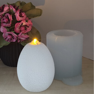 Gießform Ballonlichthalter Ei mit Struktur aus Silikon für Osterdeko, Frühlingsdeko und kreative DIY Projekte