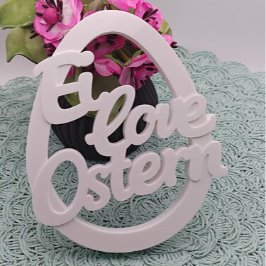 Gießform Ei love Ostern aus Silikon für Osterdeko, Frühlingsdeko und kreative DIY Projekte