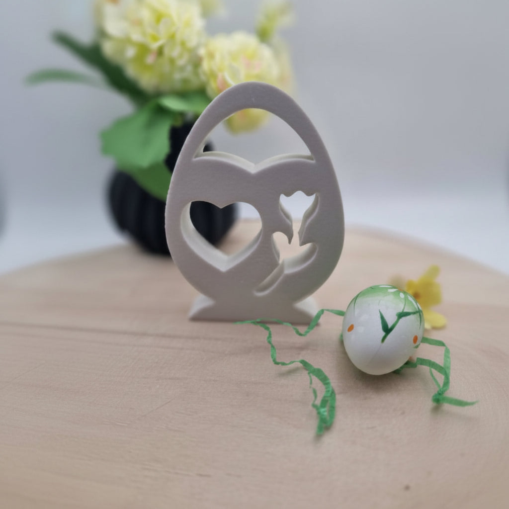 Gießform Ei mit Herz aus Silikon für Osterdeko, Frühlingsdeko und kreative DIY Projekte
