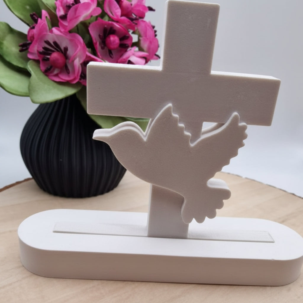 Gießform Einschieber Kreuz mit Taube aus Silikon für religiöse Deko, Geschenkdeko und kreative DIY Projekte