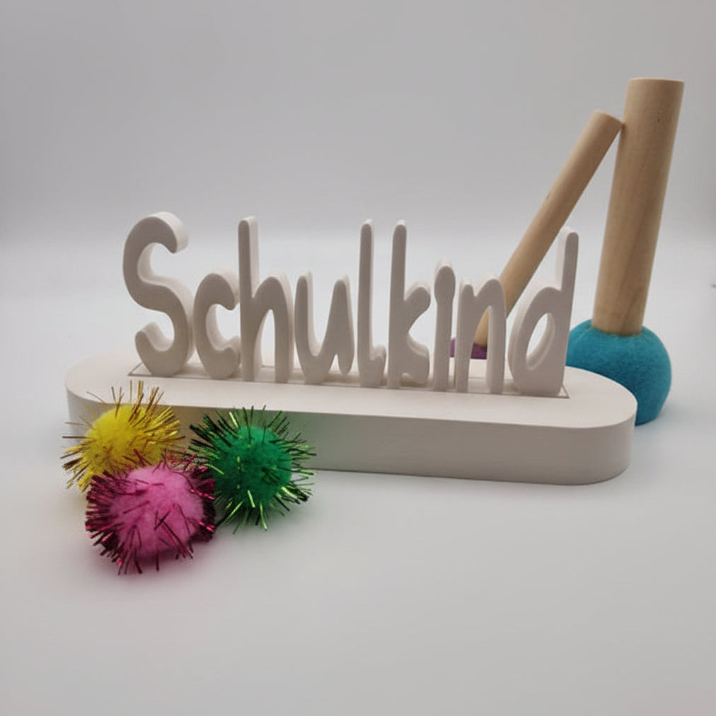 Gießform Einschieber Schulkind aus Silikon für DIY Deko zur Einschulung, Schule und zum Schulanfang