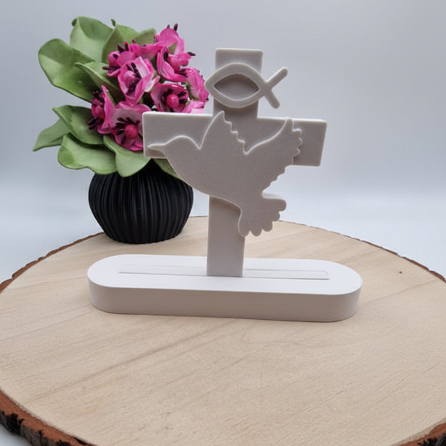 Gießform Einschieber Taube Fisch Kreuz aus Silikon für religiöse Deko, Geschenkdeko und kreative DIY Projekte