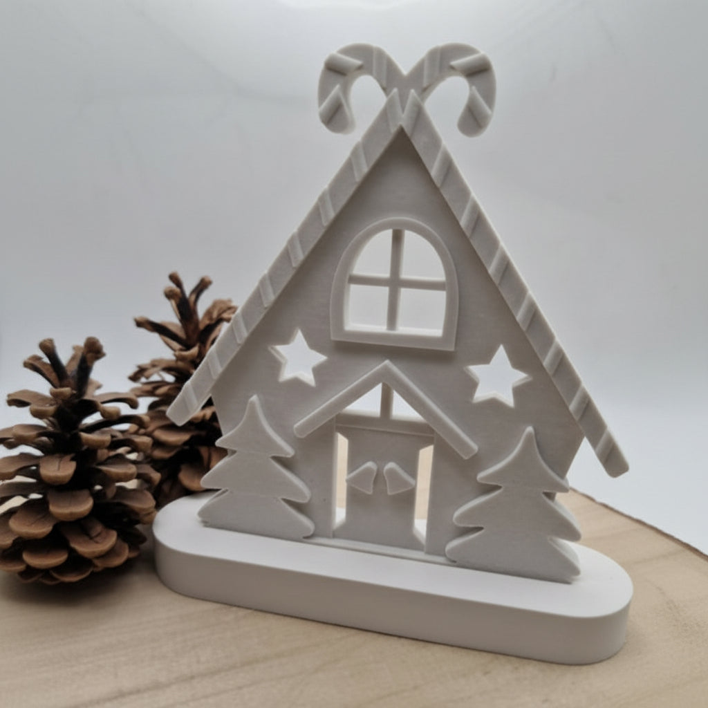 Gießform Einschieber Zuckerstangenhaus aus Silikon für Weihnachtsdeko, Geschenkdeko und kreative DIY Projekte