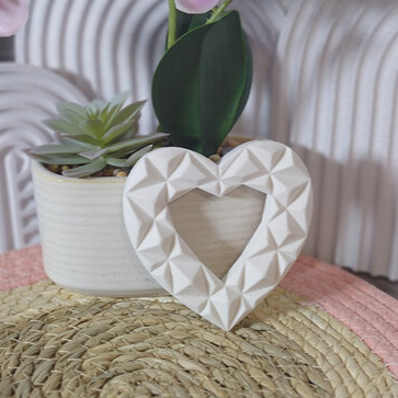 Gießform Facetten Herz aus Silikon für Geschenkdeko, Tischdeko und kreative DIY Projekte