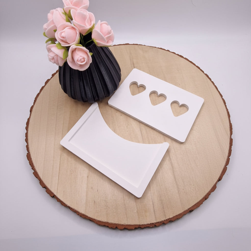 Gießform Gutscheinverpackung Set Herzen aus Silikon für liebevolle Geschenkverpackungen und kreative DIY Deko