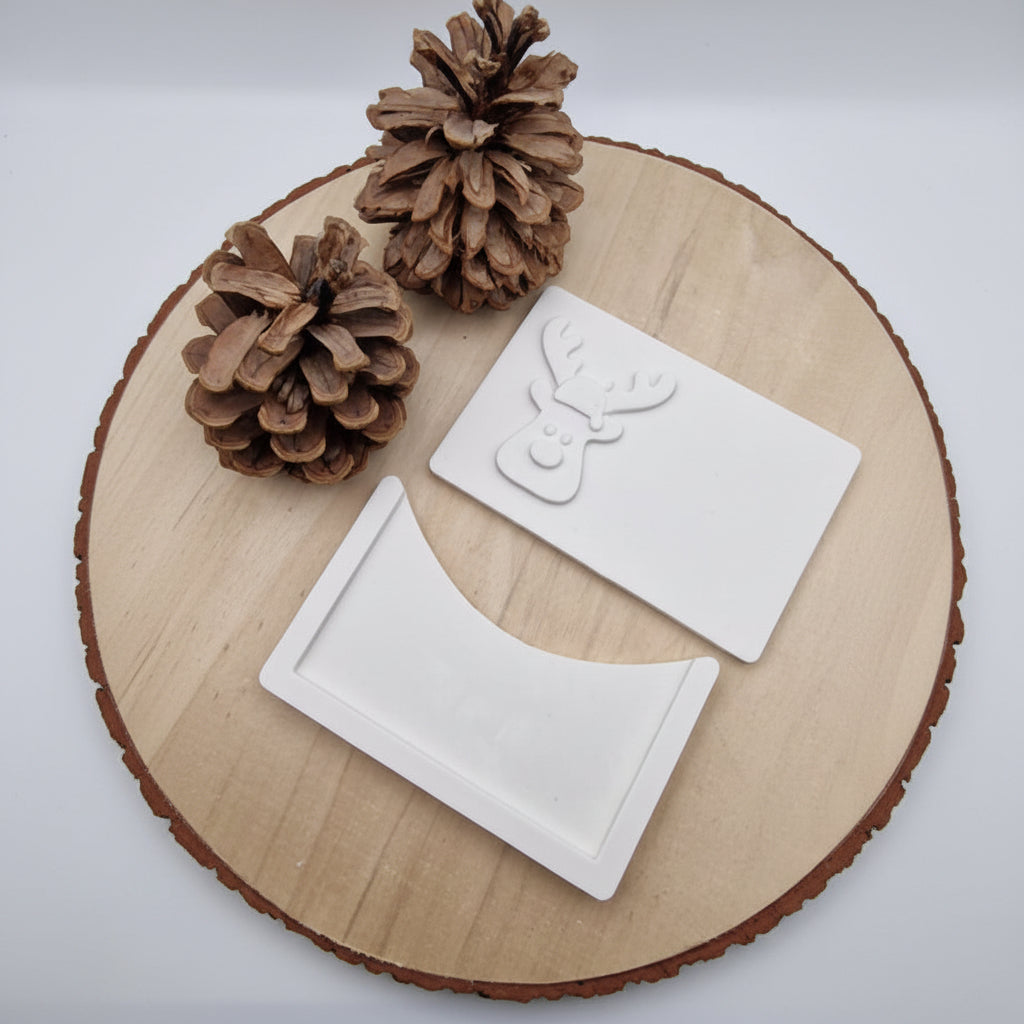 Gießform Gutscheinverpackung Set Rentier aus Silikon für Weihnachtsgeschenke, Geschenkdeko und kreative DIY Projekte
