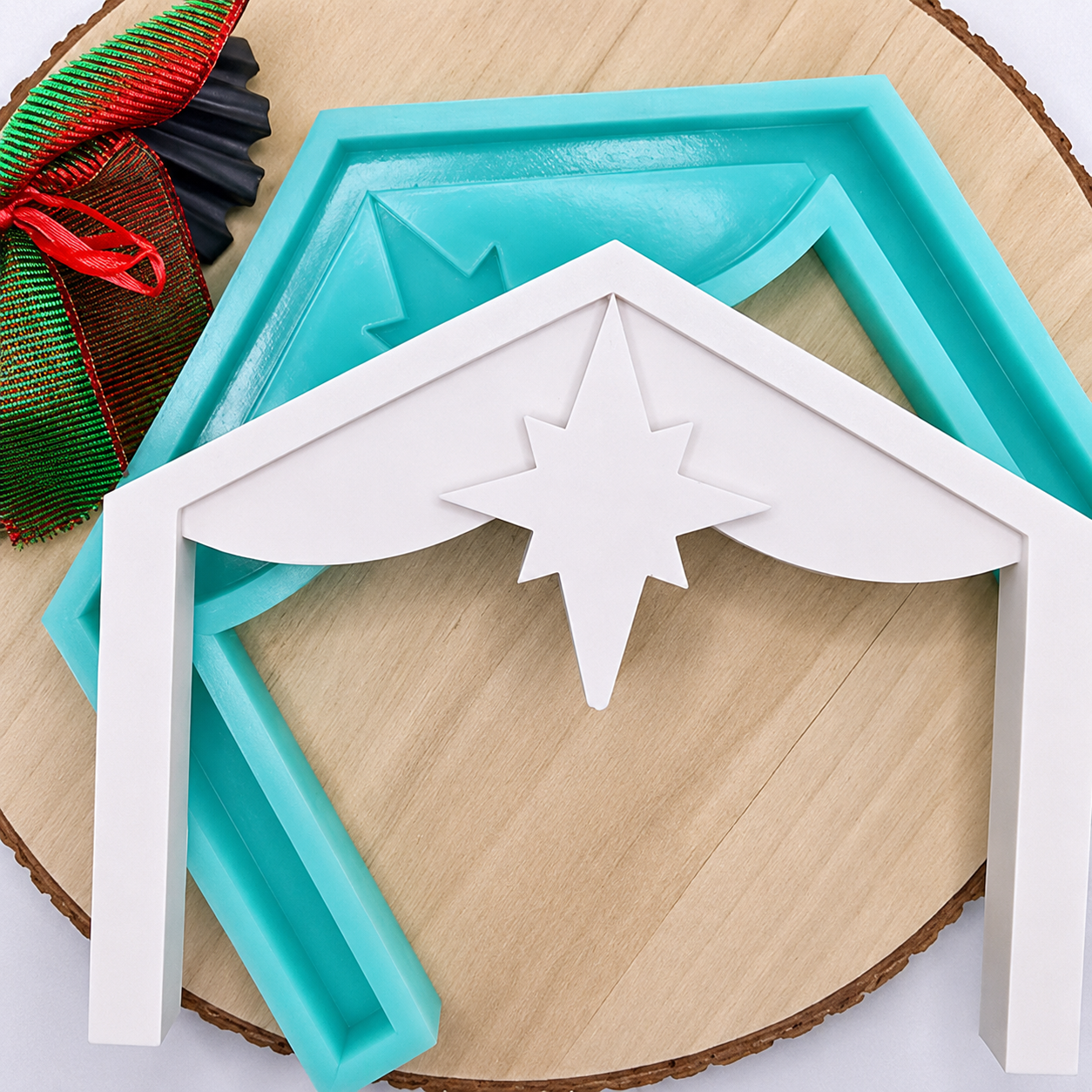 Gießform Krippe Set aus Silikon für Weihnachtsdeko, Geschenkdeko und kreative DIY Projekte