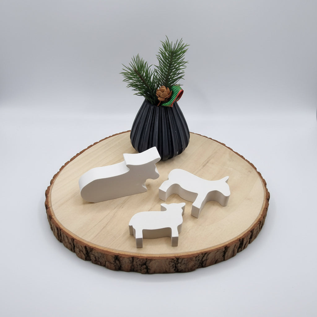 Gießform Krippe Tiere aus Silikon für Weihnachtsdeko, Krippendeko und kreative DIY Projekte