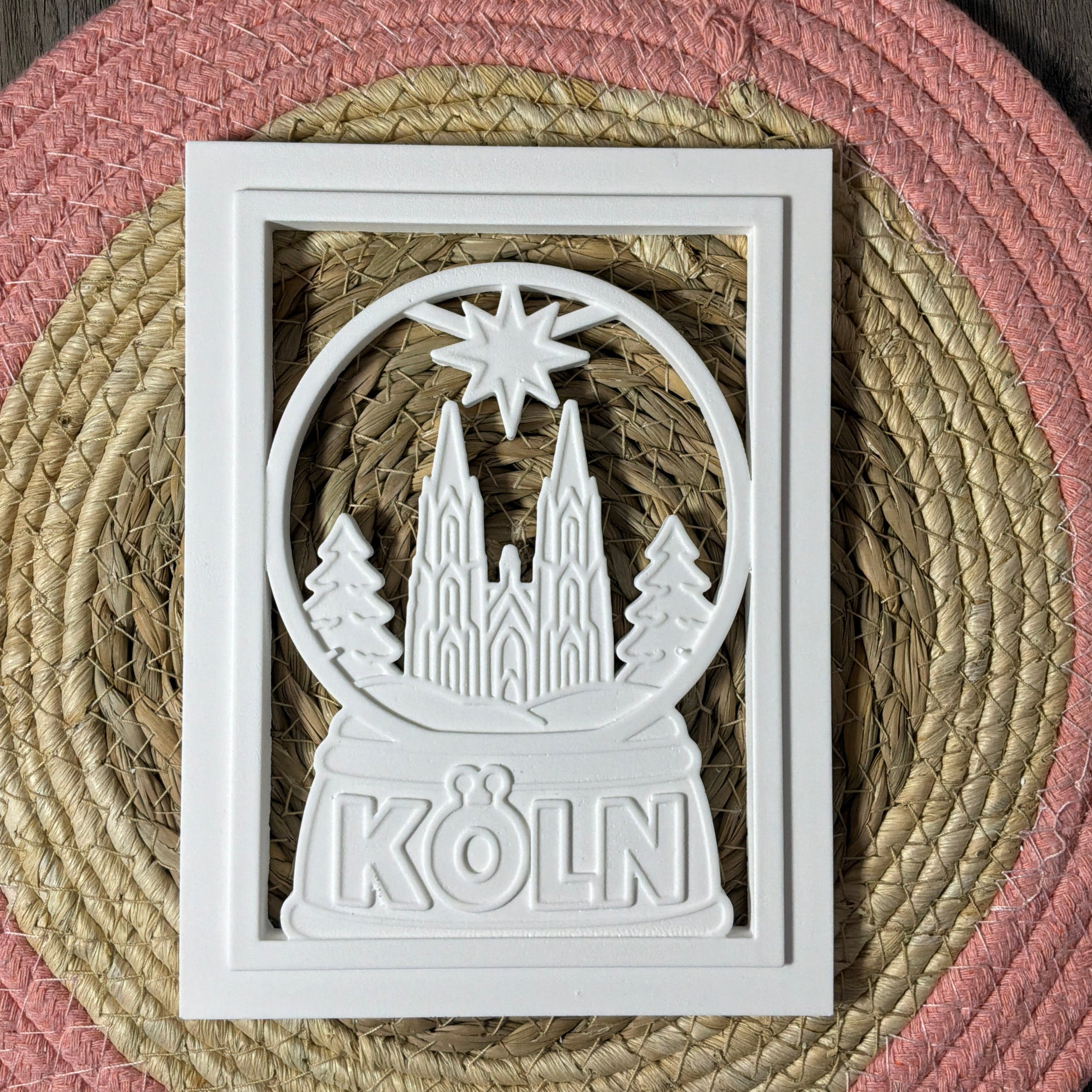 Silikonform Laterne Köln Dom Schneekugel zum Gießen mit Raysin, Gips und Beton