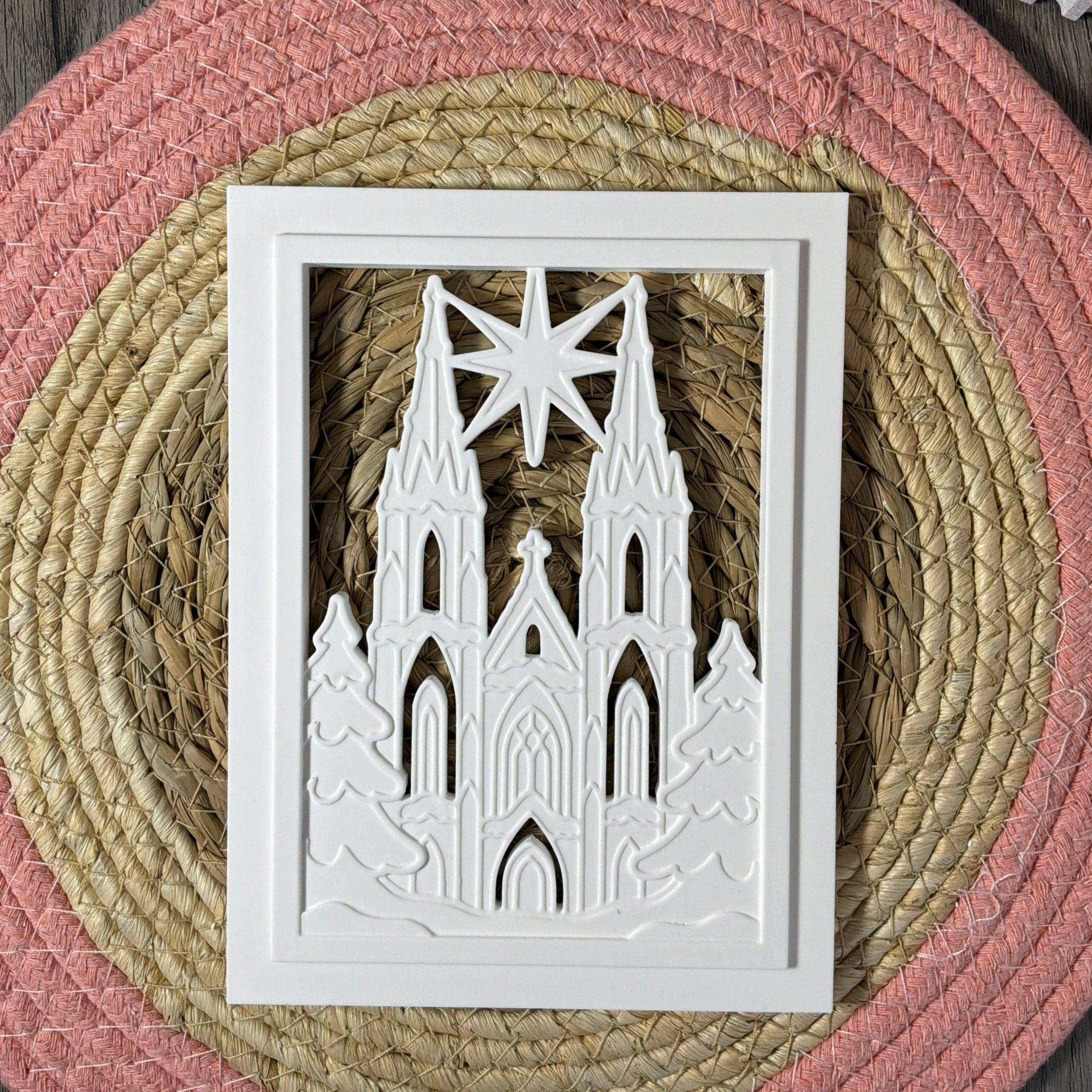 Silikonform Laterne Kölner Dom Weihnachten zum Gießen mit Raysin, Gips und Beton