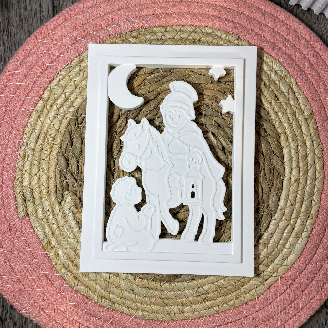 Detailreiche Gießform Laterne Sankt Martin für DIY-Dekoration aus Raysin, Beton oder Gips zum Martinsfest.
