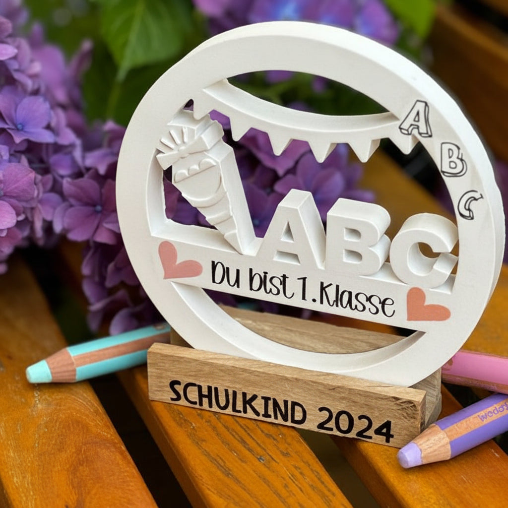 Gießform Loop ABC aus Silikon für Schule, Kita, Einschulung und kreative Deko-Projekte