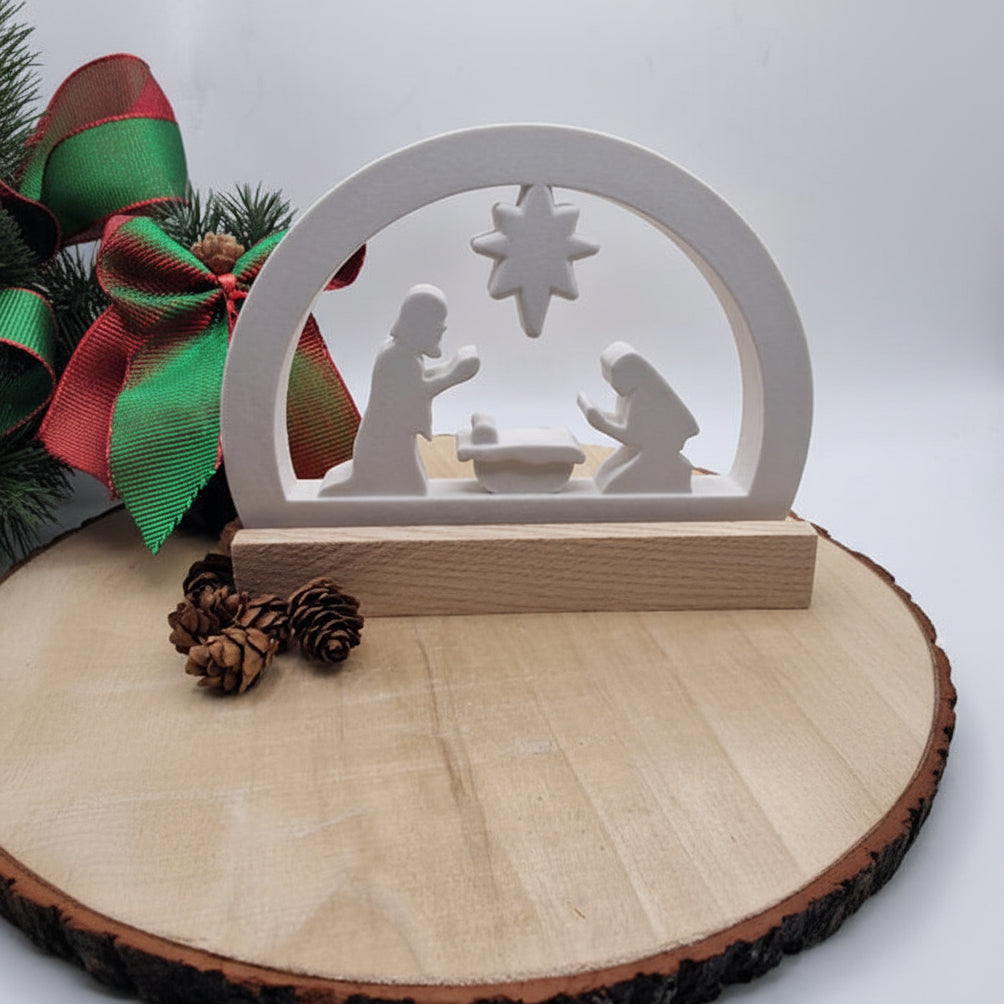 Gießform Loop Krippe aus Silikon für Weihnachtsdeko, Geschenkdeko und kreative DIY Projekte