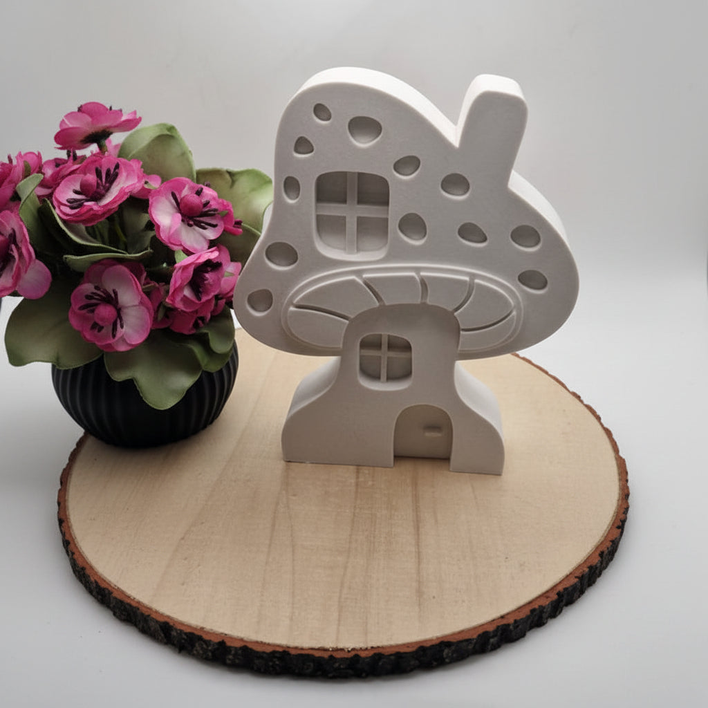 Gießform Pilzhaus groß aus Silikon für kreative Wohn-Deko, Geschenkdeko und märchenhafte DIY Projekte