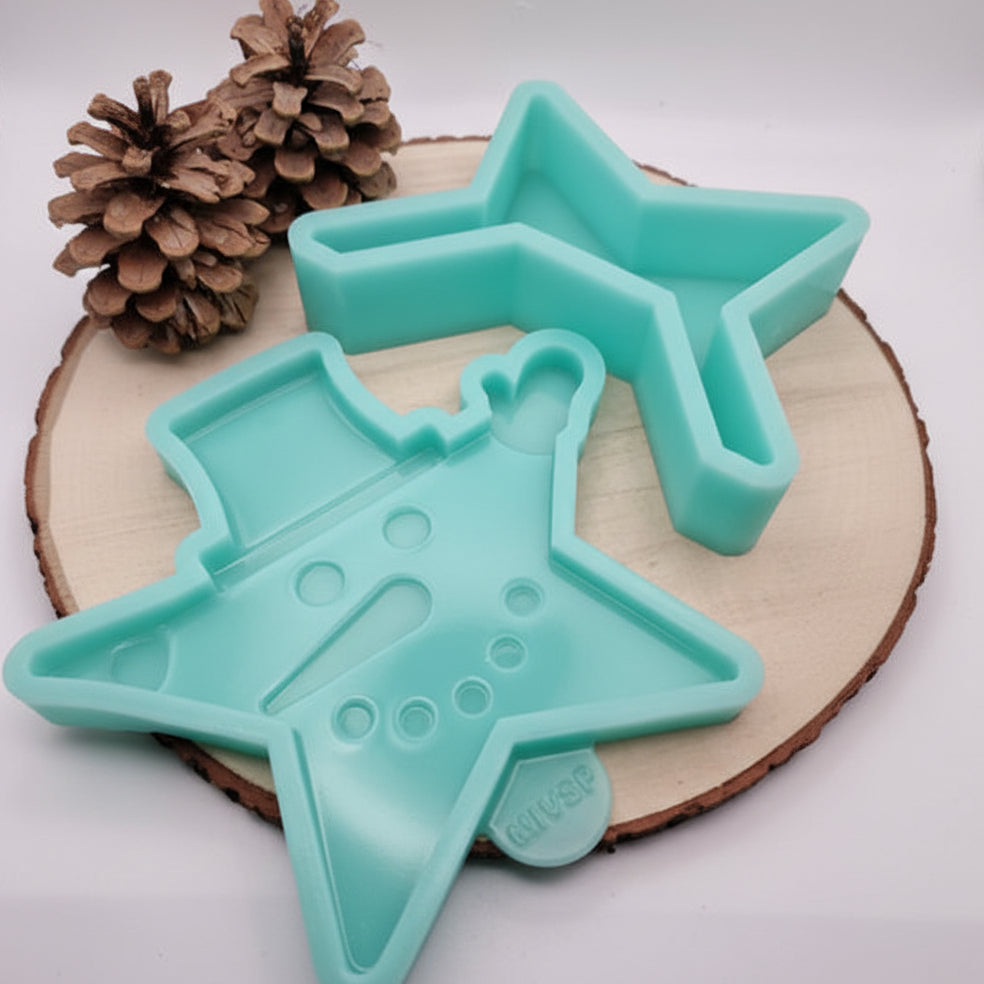 Gießform Schneemann Tasche Set aus Silikon für Weihnachtsdeko, Geschenkdeko und kreative DIY Projekte