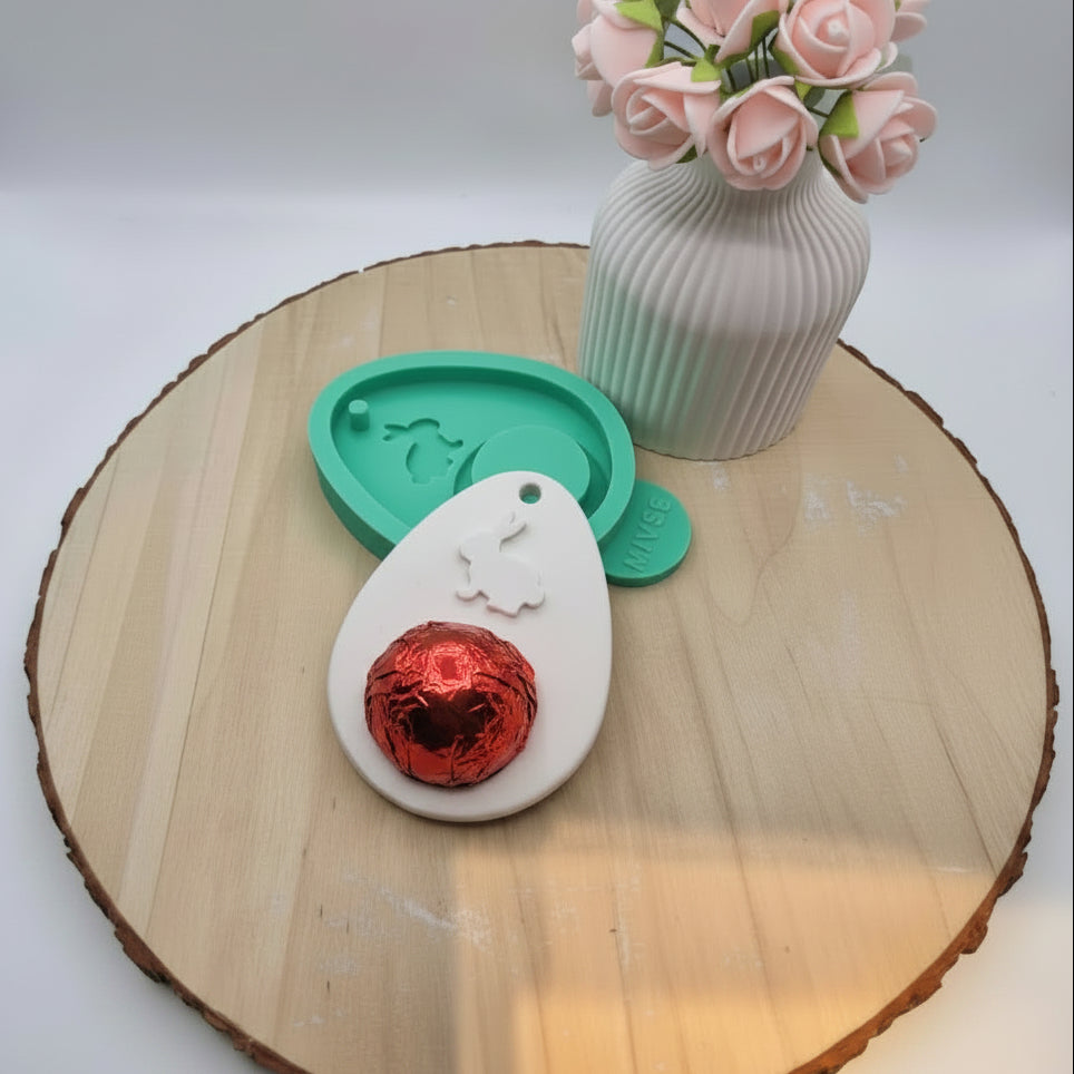 Gießform für Schokokugel Ei Osterhase aus Silikon für Osterdeko, Geschenkdeko und kreative DIY Projekte