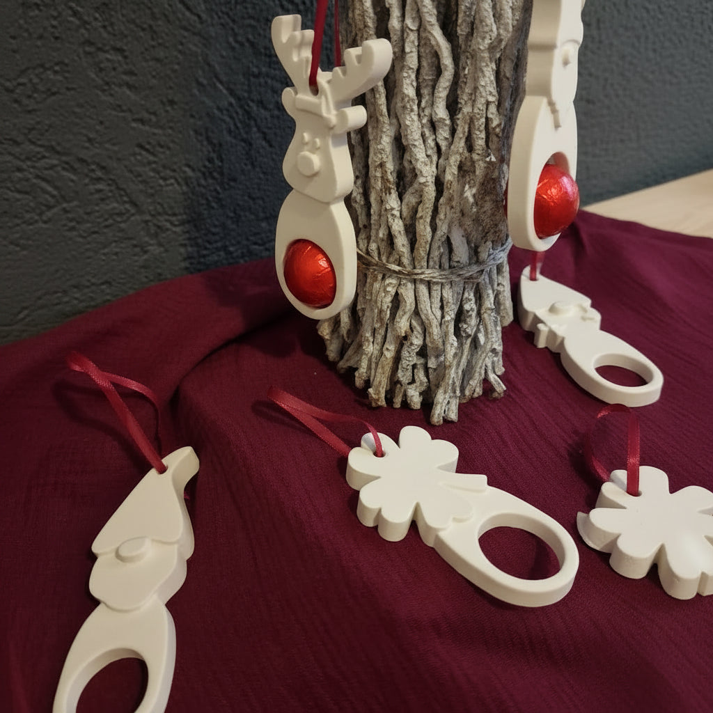 Gießform für Schokokugel Rentier aus Silikon für Weihnachtsdeko, Geschenkdeko und kreative DIY Projekte