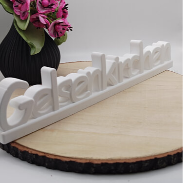 Gießform Schriftzug Gelsenkirchen aus Silikon für Stadtdeko, Geschenkdeko und kreative DIY Projekte