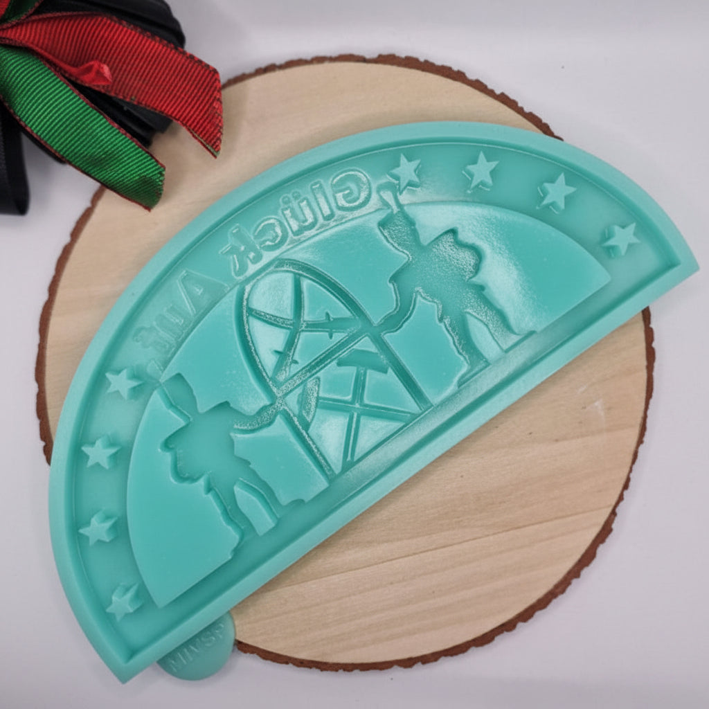 Gießform Schwibbogen Bergmänner mit Halterung im Set aus Silikon für Weihnachtsdeko, Lichterdeko und kreative DIY Projekte