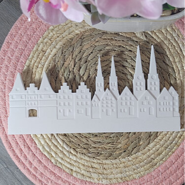 Gießform Skyline Lübeck aus Silikon für Stadtdeko, Geschenkdeko und kreative DIY Projekte