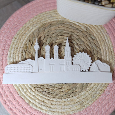 Gießform Skyline München aus Silikon für Stadtdeko, Geschenkdeko und kreative DIY Projekte