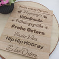 Gravierte Klötzchen Ostern aus Holz für kreative Osterdeko, Frühlingsdeko und DIY Geschenkideen