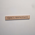 Gravierte Klötzchen Werkstatt aus Holz kaufen für DIY Deko, Basteln, Werkstatt Geschenkideen und kreative Holzgestaltung mit Lasergravur