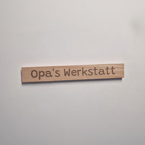Gravierte Klötzchen Werkstatt aus Holz kaufen für DIY Deko, Basteln, Werkstatt Geschenkideen und kreative Holzgestaltung mit Lasergravur
