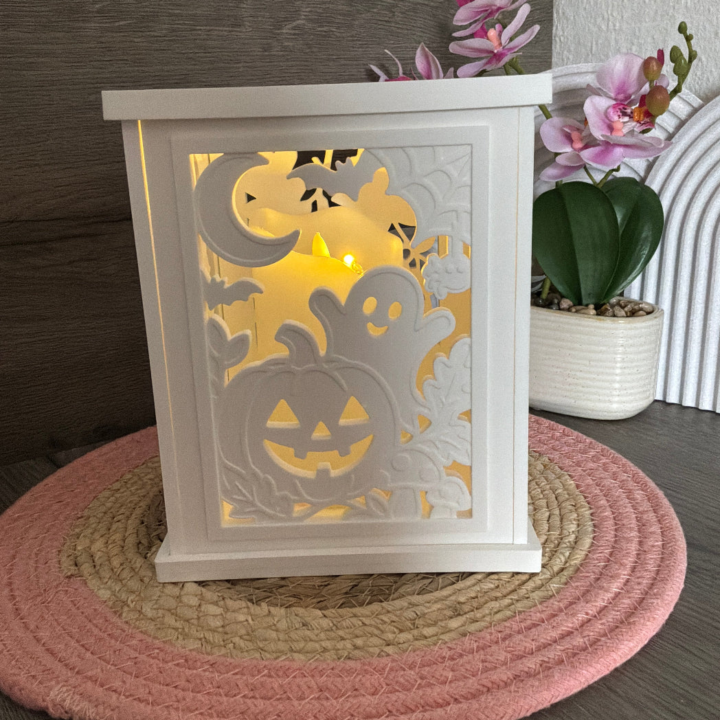 Silikonform Halloween-Laterne mit niedlichem Geist für kreative Dekoration aus Raysin, Beton, Gips, Keramikpulver oder Resin.