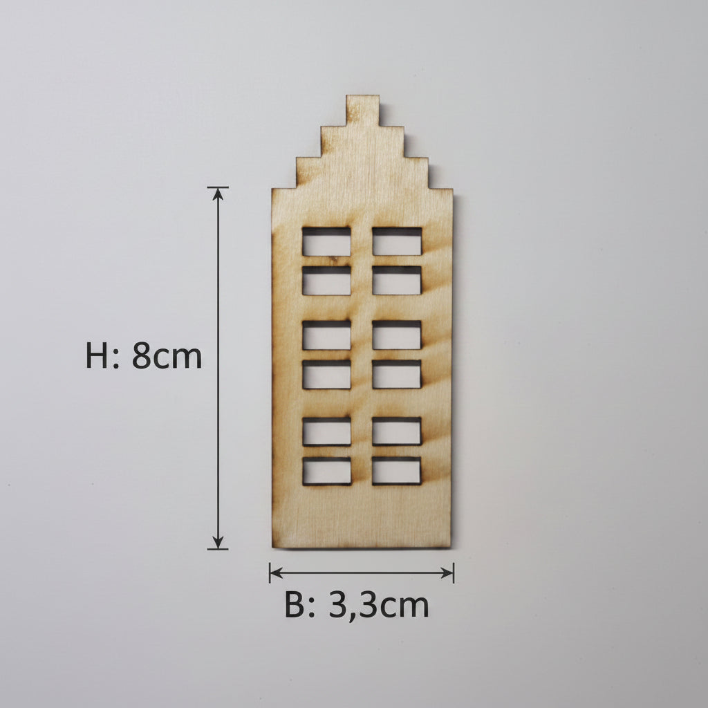 Haus Motive als Laserschnitt aus 2 mm Holz im Set für Ballonlicht Haus, moderne Hausdeko und kreative Bastelprojekte