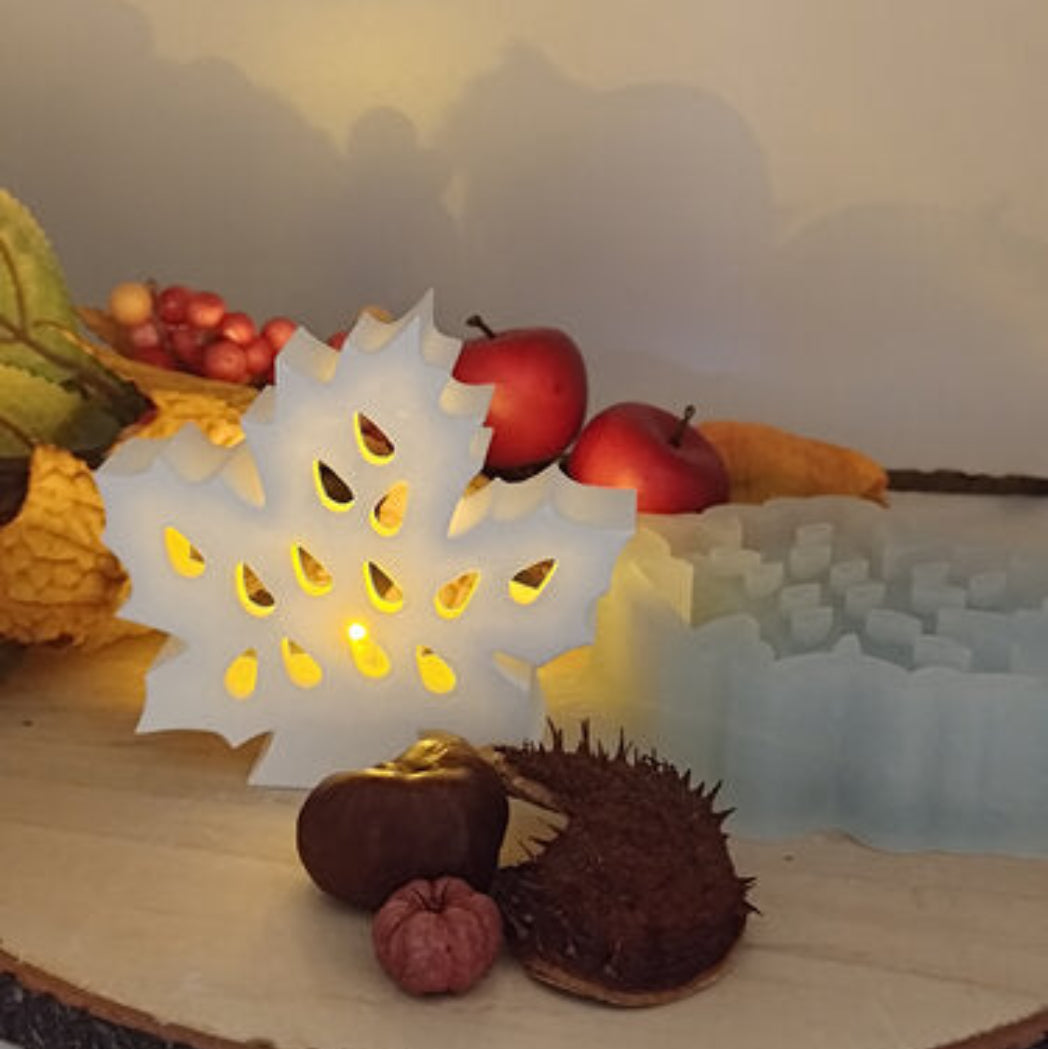 Ballonlicht Blatt aus Raysin als dekorative Herbstdeko für Zuhause, Naturdeko und kreative DIY Dekorationsideen