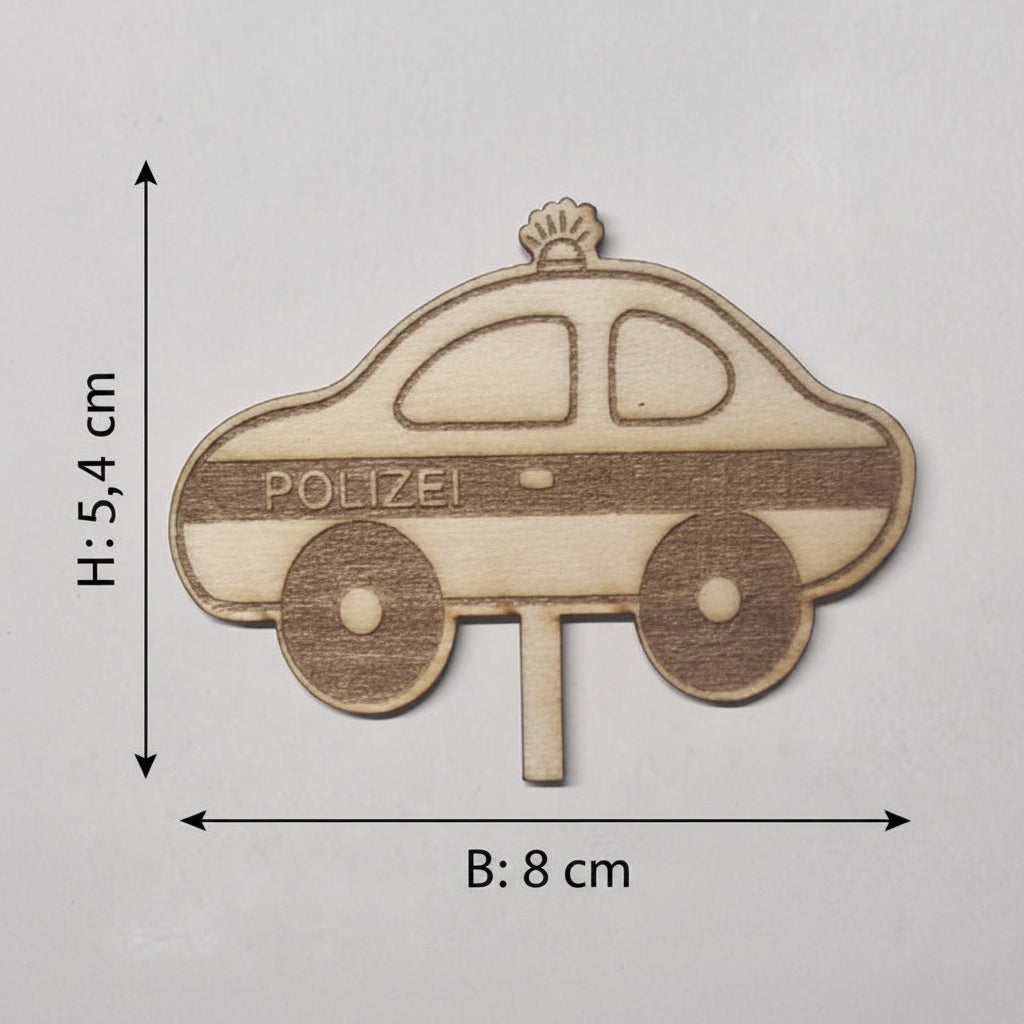 Lasercut Holz Fahrzeuge zur Gestaltung von Dekotellern, Geburtstagstellern und individueller DIY Deko.