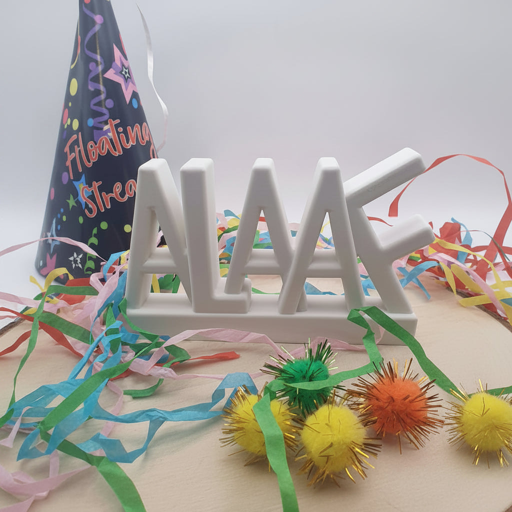 Karneval Alaaf Dekoration aus Raysin mit kölschem Schriftzug als kreative Karnevalsdeko für Zuhause, Verein oder Karnevalsparty