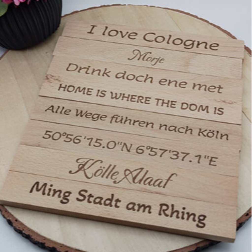 Kölner Skyline im Klötzchenformat aus Raysin als stilvolle Heimatdeko für Köln Fans, Stadtdeko und kreative DIY Dekorationsideen