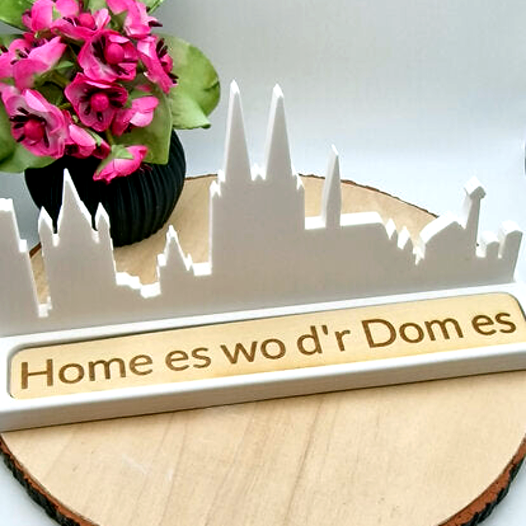 Kölner Skyline aus Raysin als stilvolle Wohndekoration für Köln Fans, Heimatdeko und individuelle Geschenkideen