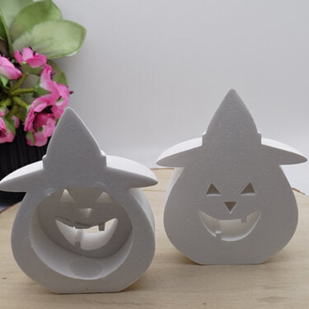 Halloween Kürbis aus Raysin als stimmungsvolle Herbstdekoration für Fensterbank, Tischdeko und saisonale Wohndekoration